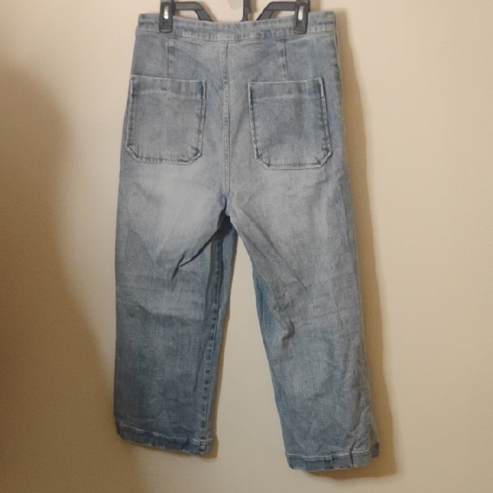 Oat New York Light Blue Cropped Jeans with Gold Accents - Picture 3 of 3